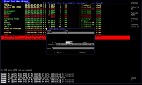 Kismet Wireless Hacking Tools for Windows