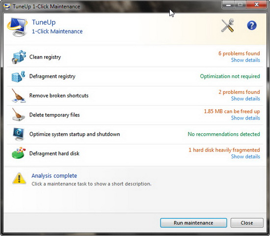 tuneup 1click maintenance